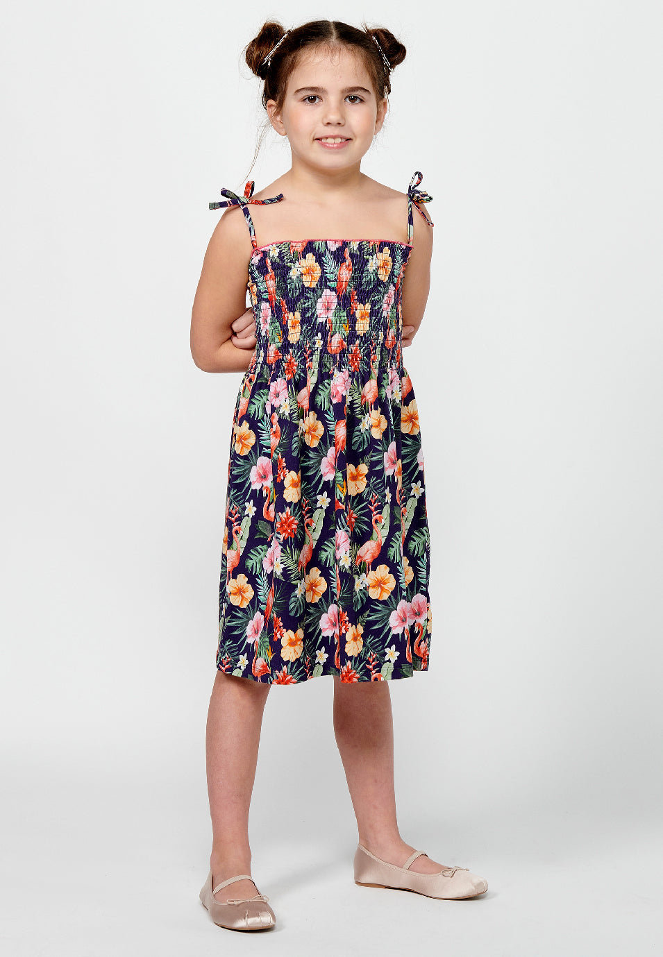 Vestido Niña Tirantes Estampado Floral – Koroshi Multicolor