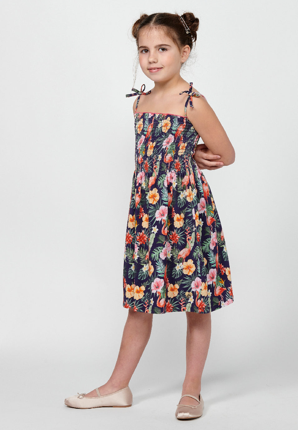 Vestido Niña Tirantes Estampado Floral – Koroshi Multicolor