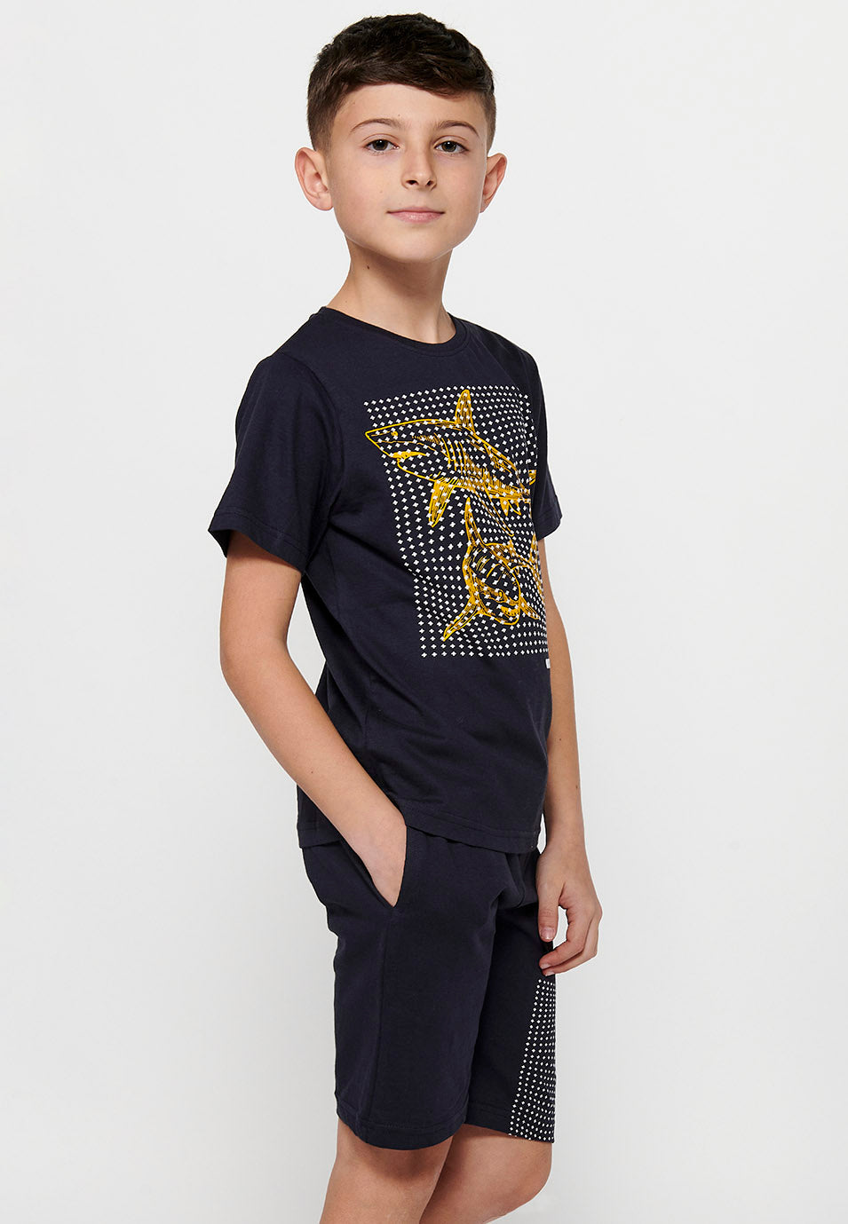 Conjunto Niño Camiseta y Pantalón Corto – Koroshi Marino