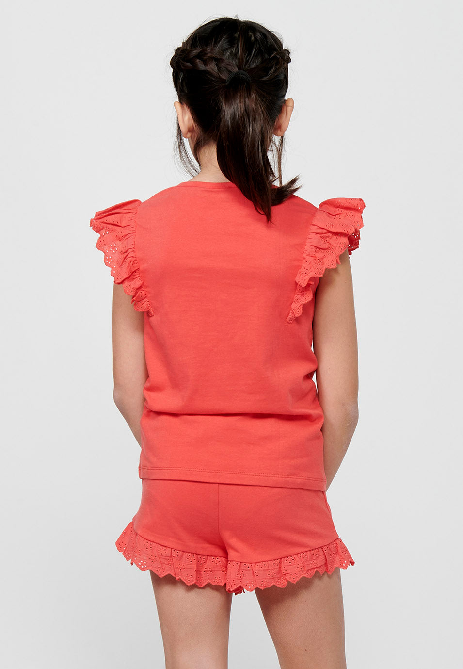 Conjunto Niña Camiseta Volantes y Short – Koroshi Coral
