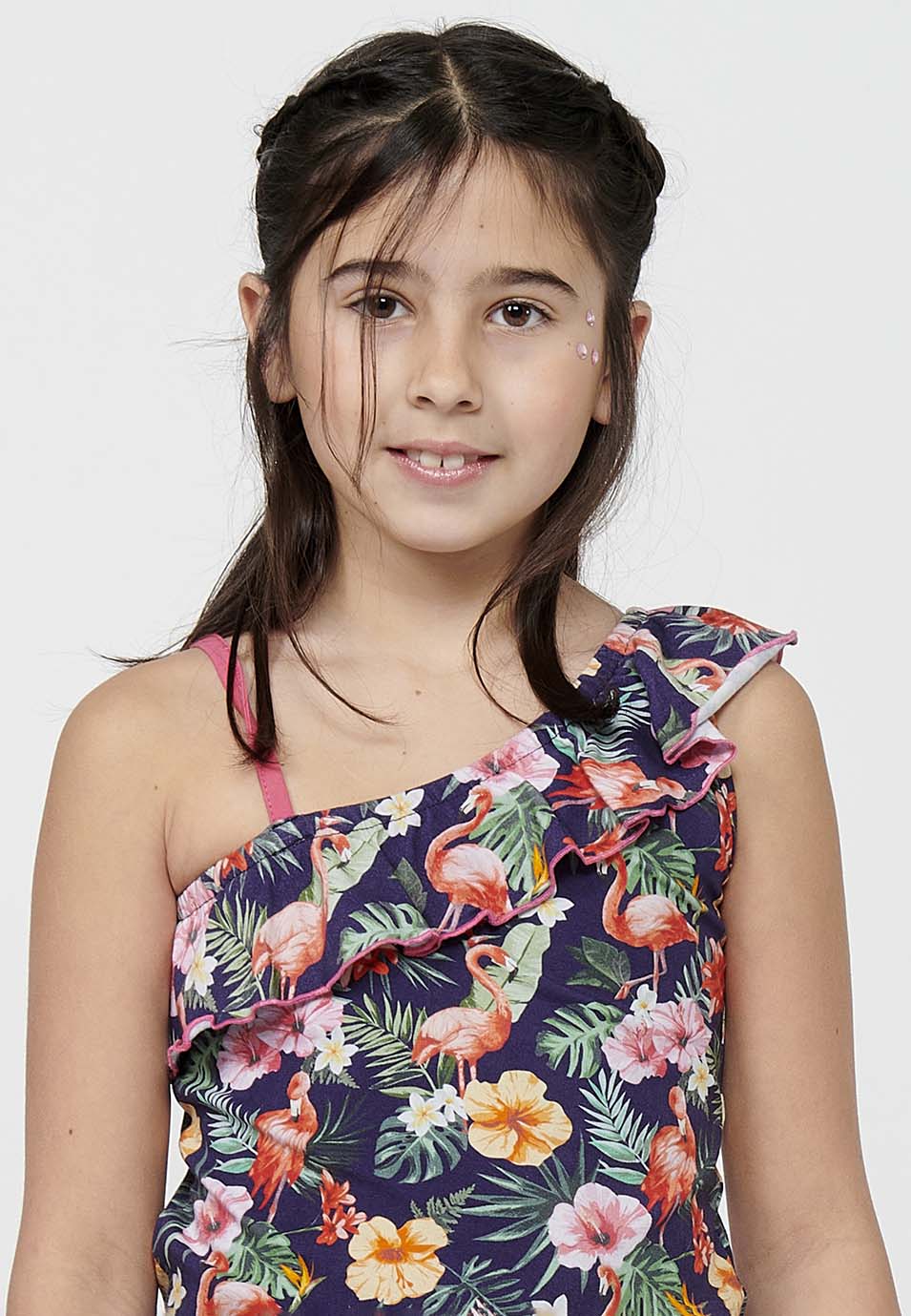 Conjunto Niña Camiseta Tirantes Floral y Short – Koroshi Multicolor