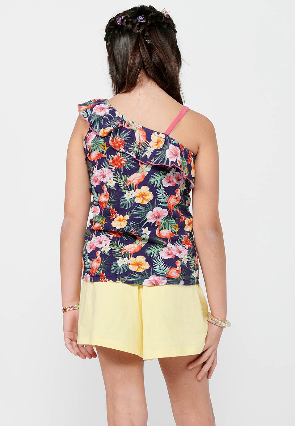 Conjunto Niña Camiseta Tirantes Floral y Short – Koroshi Multicolor