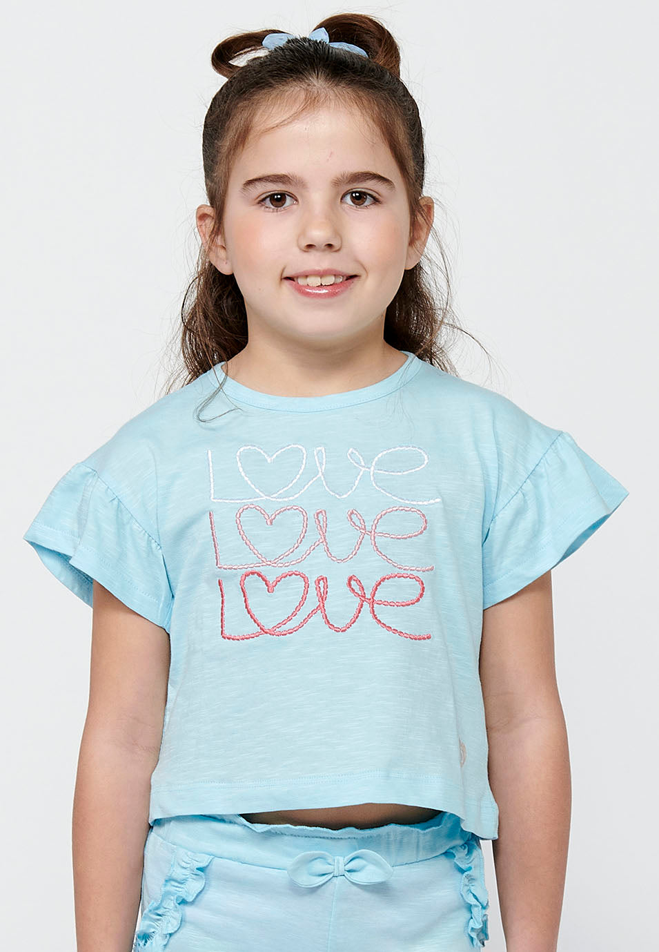 Conjunto Niña Camiseta y Pantalón Corto – Koroshi Azul