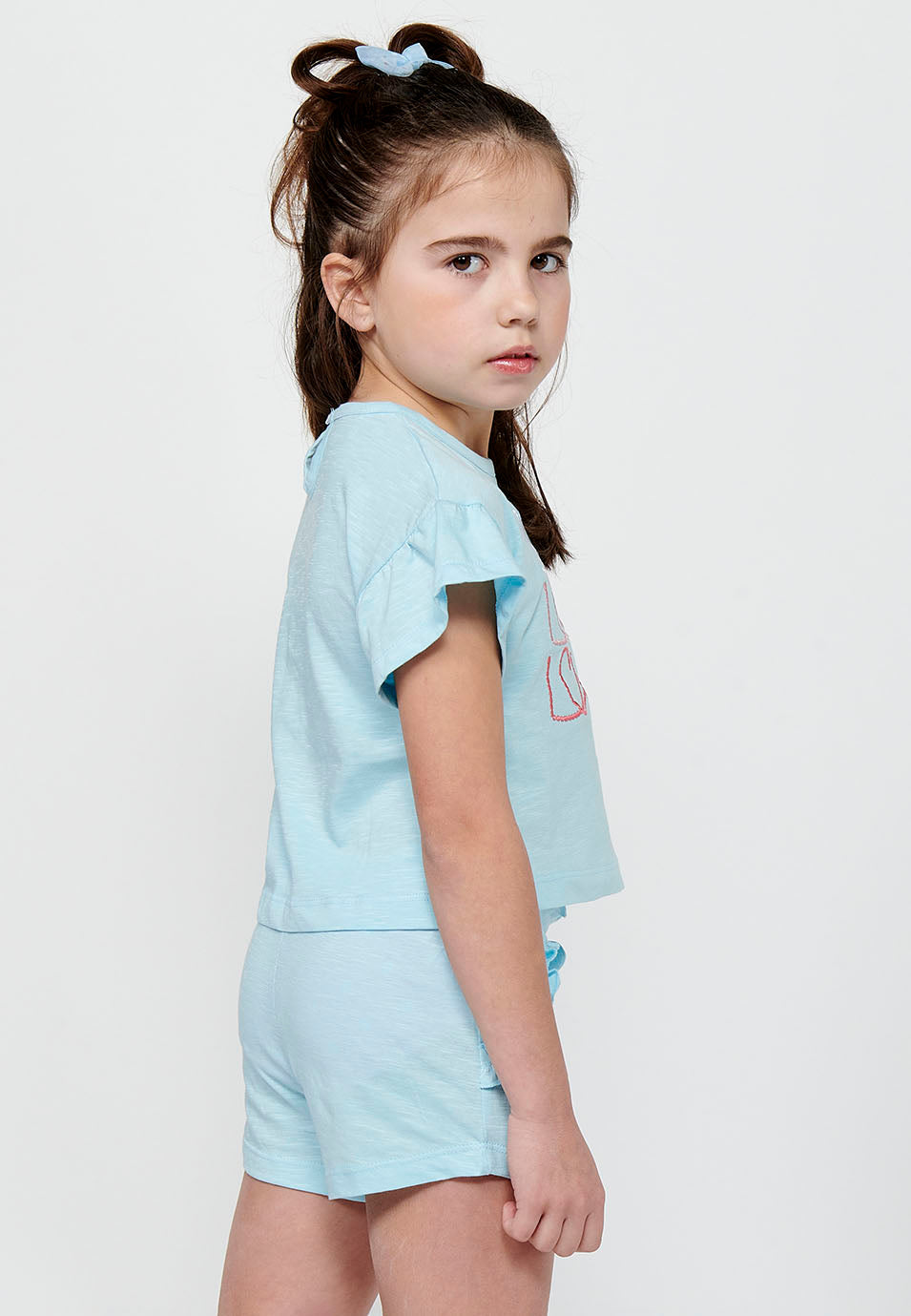 Conjunto Niña Camiseta y Pantalón Corto – Koroshi Azul