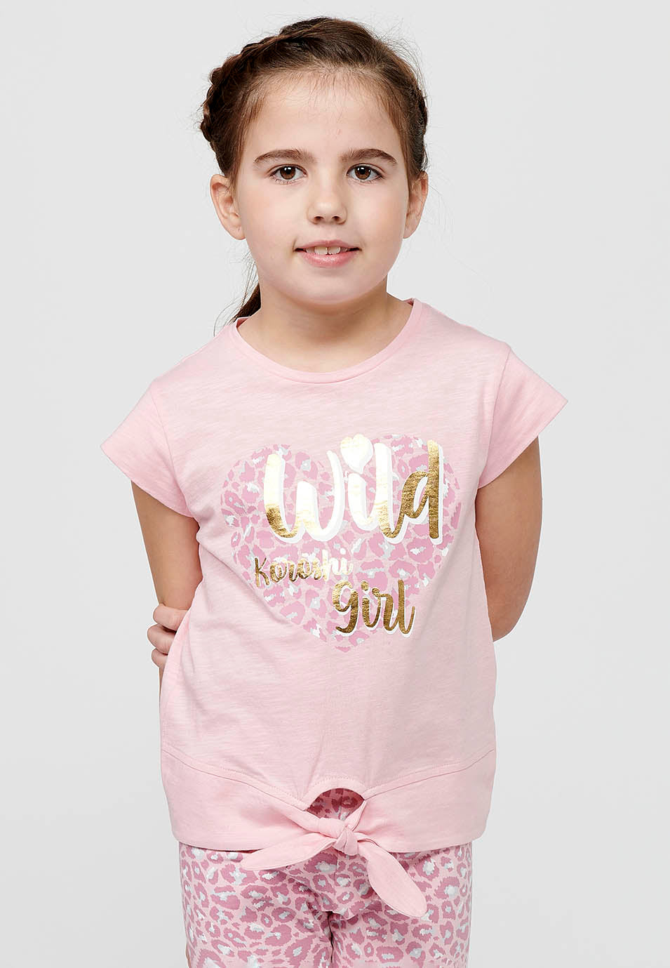 Conjunto Niña Camiseta y Short Animal Print – Koroshi Rosa