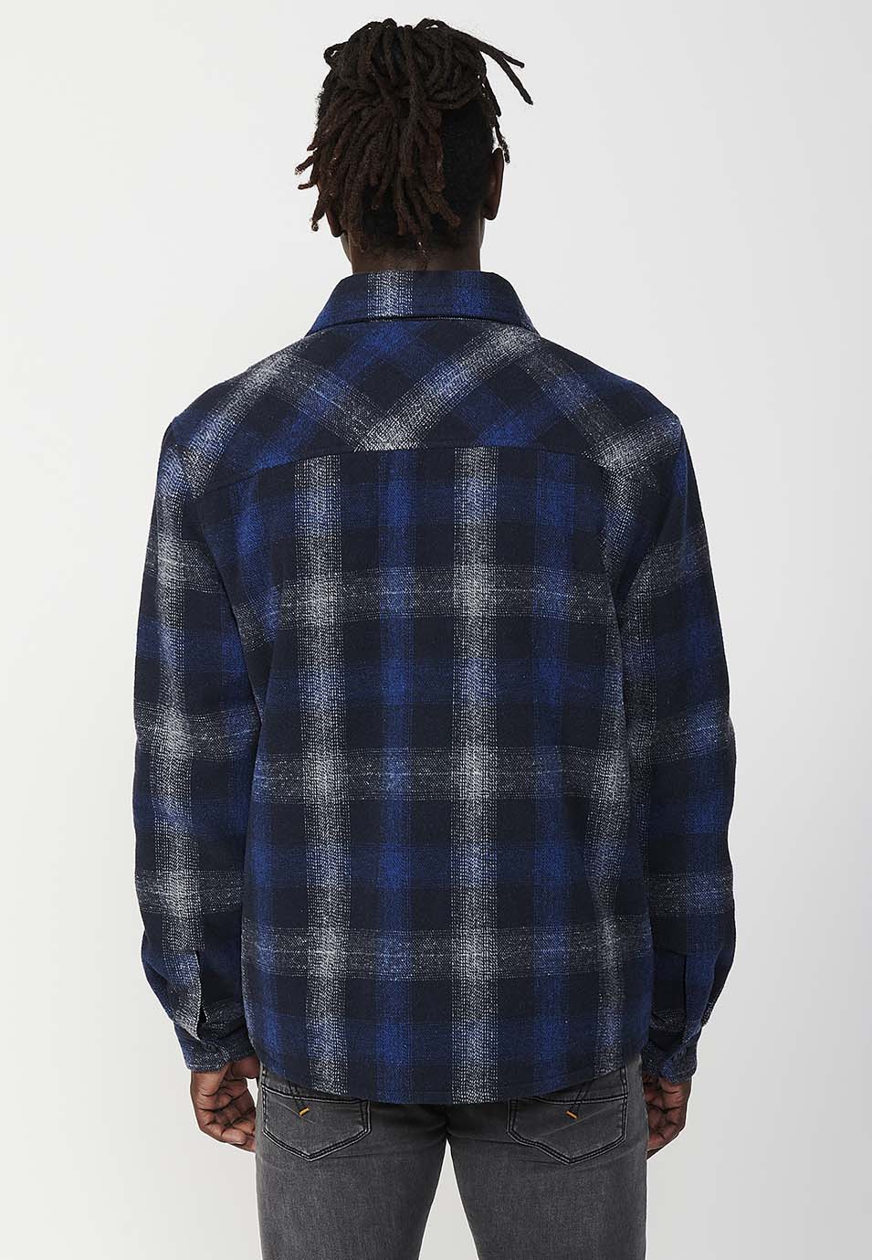 Sobrecamisa Hombre Cuadros Manga Larga con Bolsillos – Koroshi 2421CL58