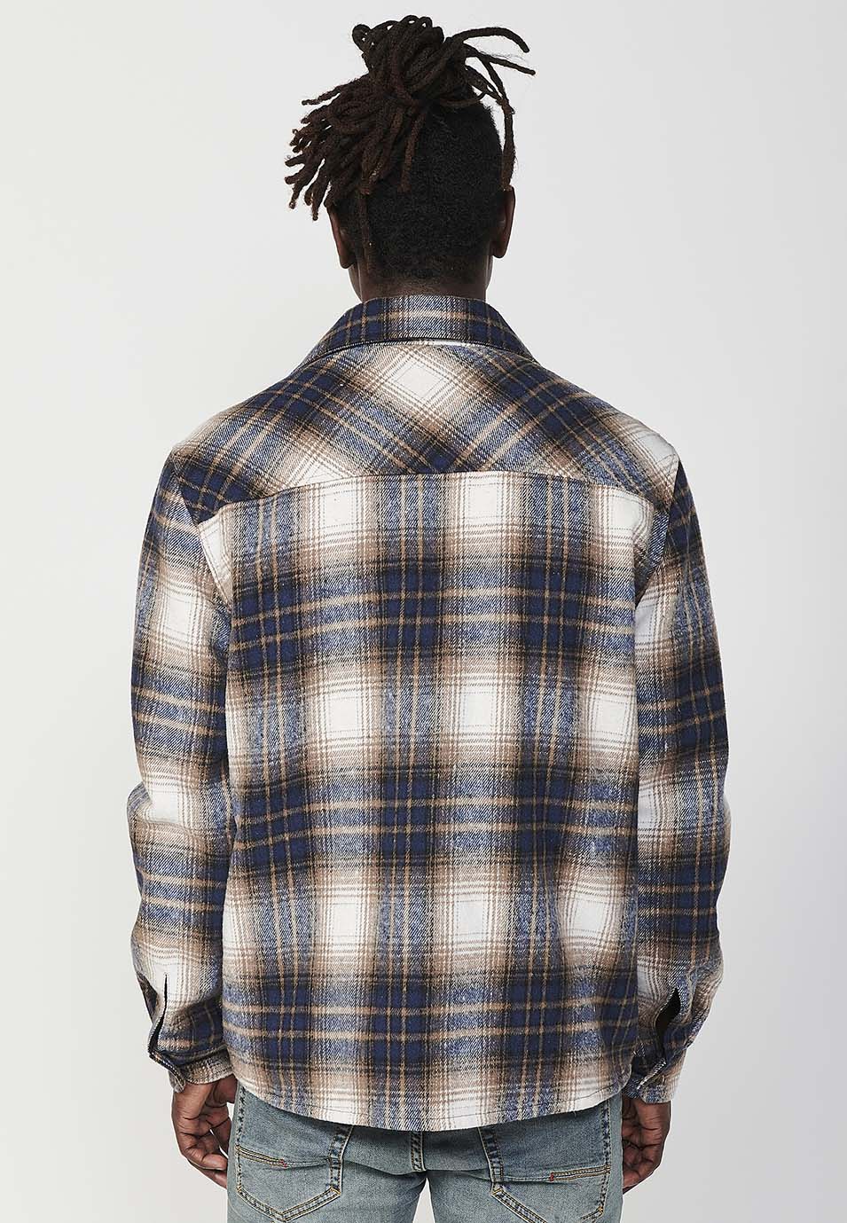 Sobrecamisa Hombre Cuadros Manga Larga con Bolsillos – Koroshi 2421CL58