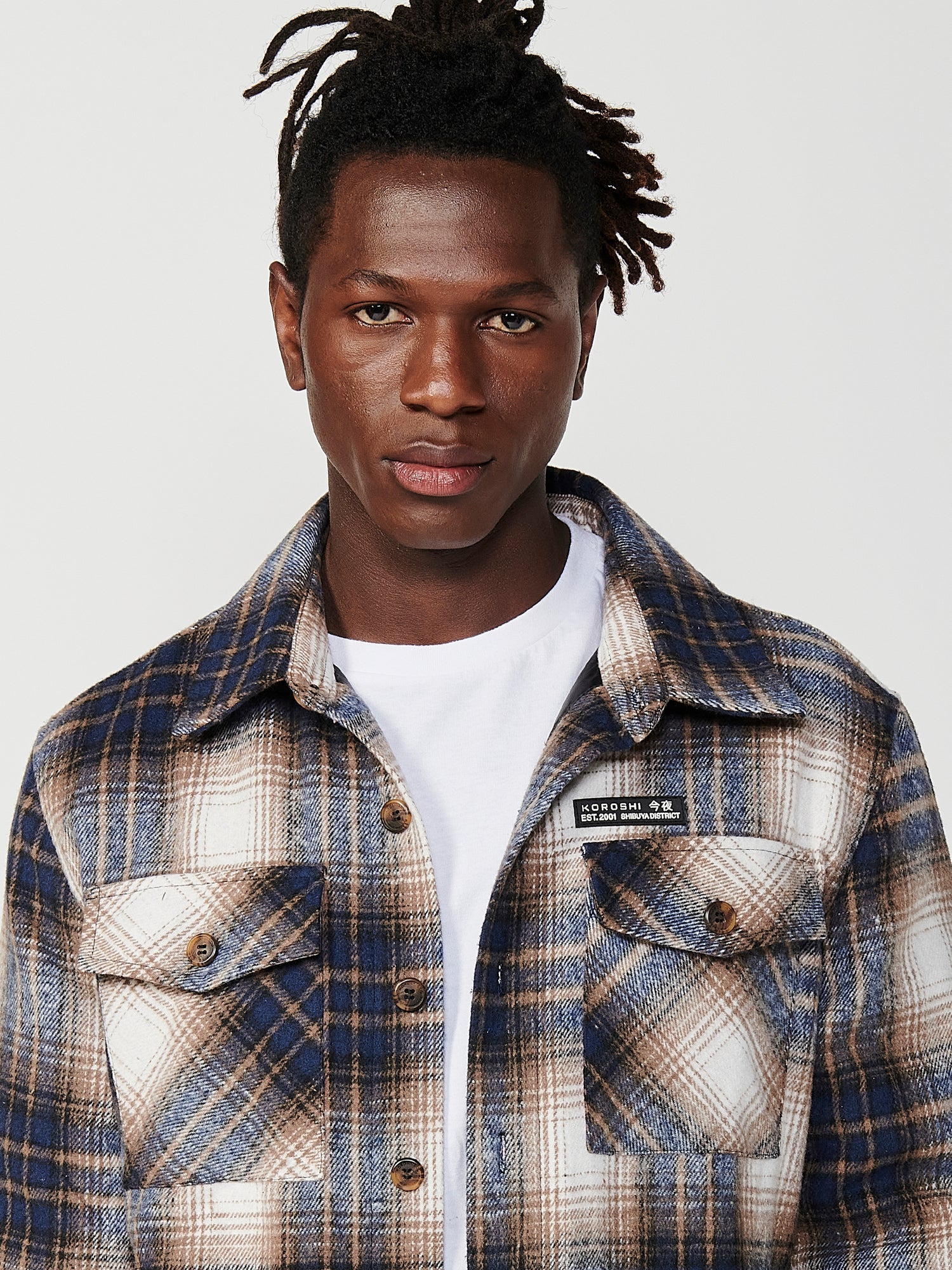 Sobrecamisa Hombre Cuadros Manga Larga con Bolsillos – Koroshi 2421CL58
