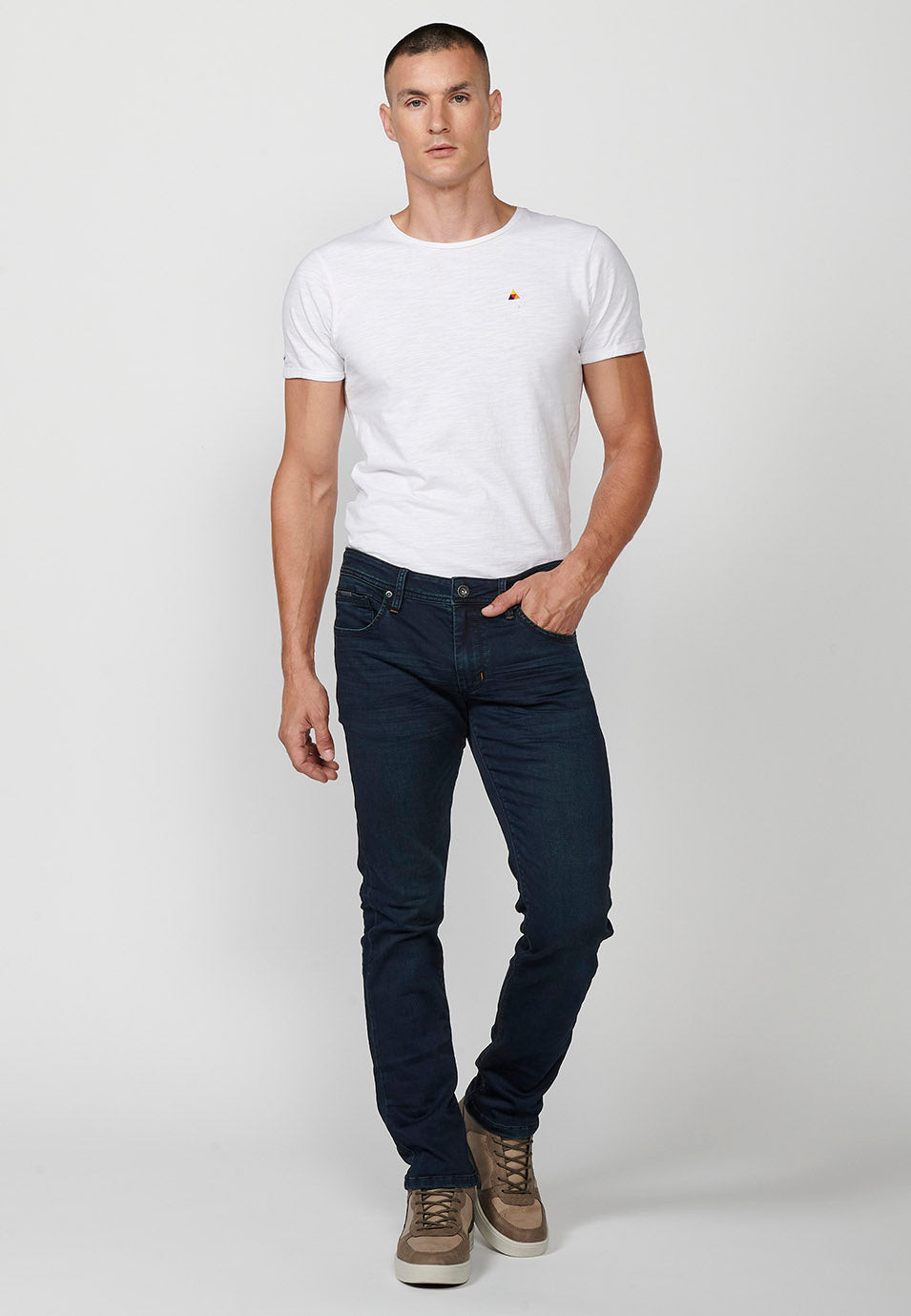 Pantalón largo denim jeans slim fit hombre