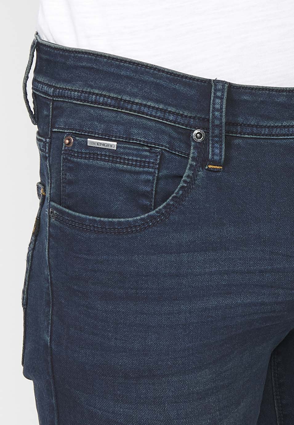 Pantalón largo denim jeans slim fit hombre