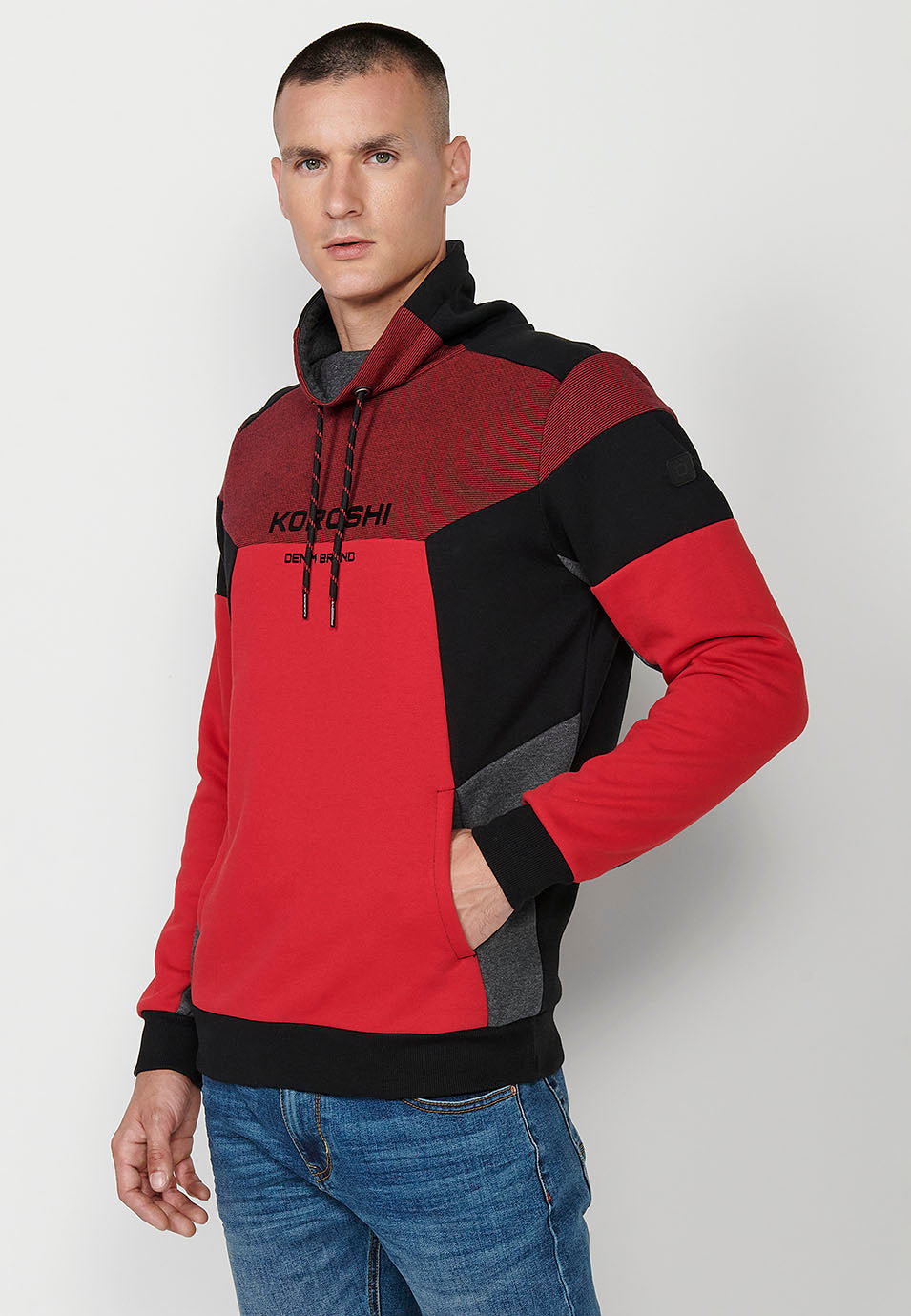 Sudadera manga larga cuello alto hombre
