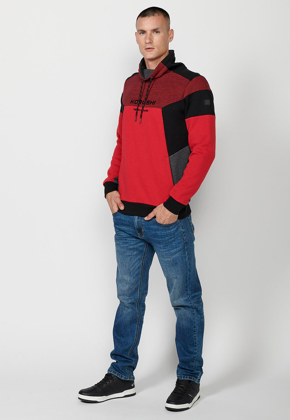 Sudadera manga larga cuello alto hombre