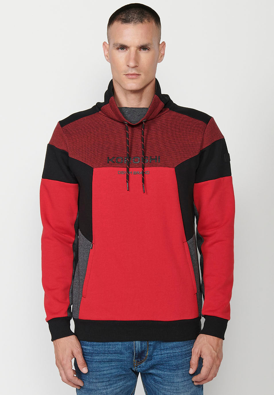 Sudadera manga larga cuello alto hombre
