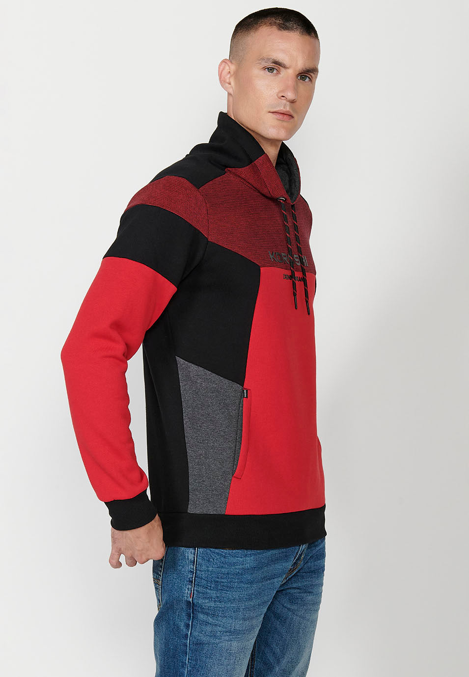 Sudadera manga larga cuello alto hombre