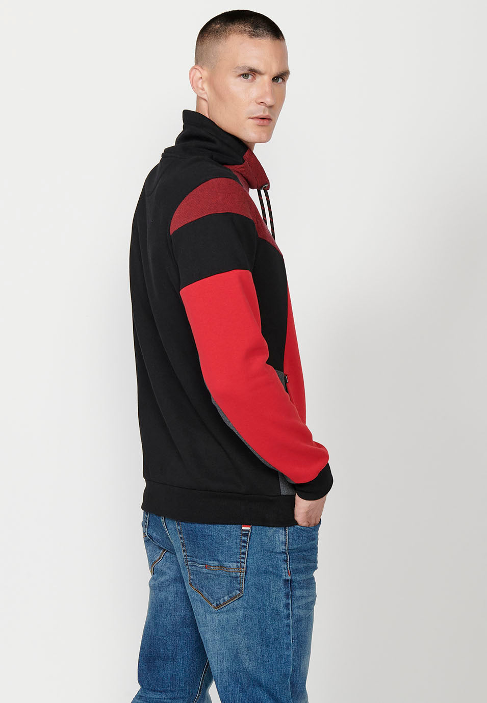 Sudadera manga larga cuello alto hombre