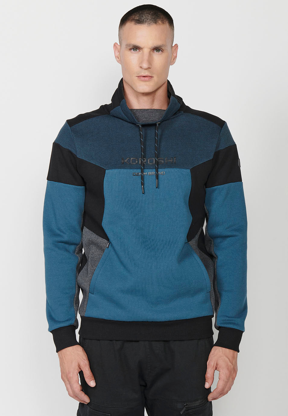 Sudadera manga larga cuello alto hombre