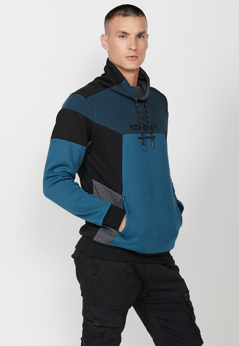Sudadera manga larga cuello alto hombre