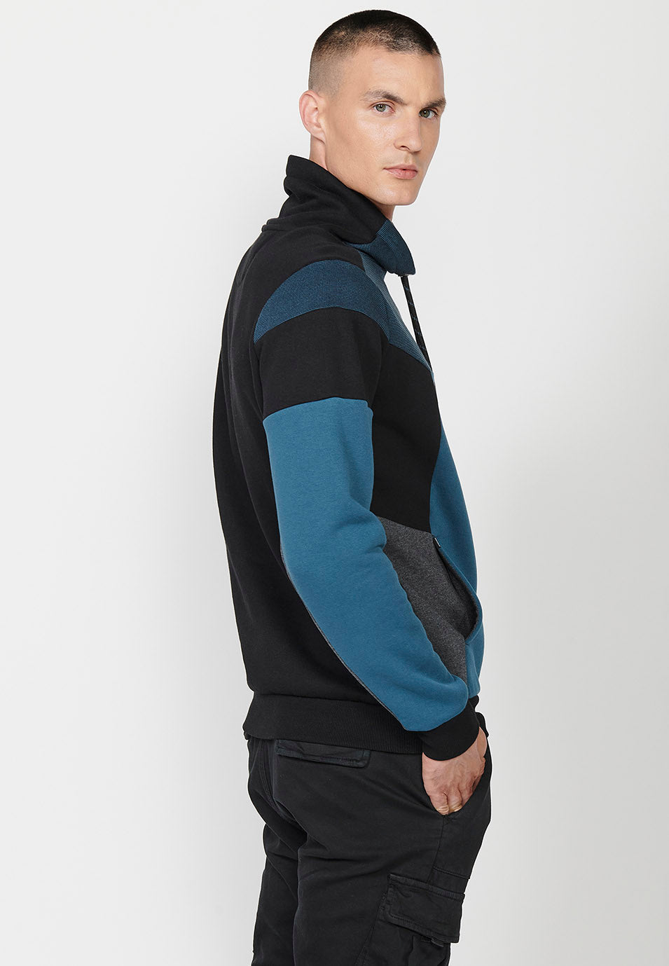 Sudadera manga larga cuello alto hombre