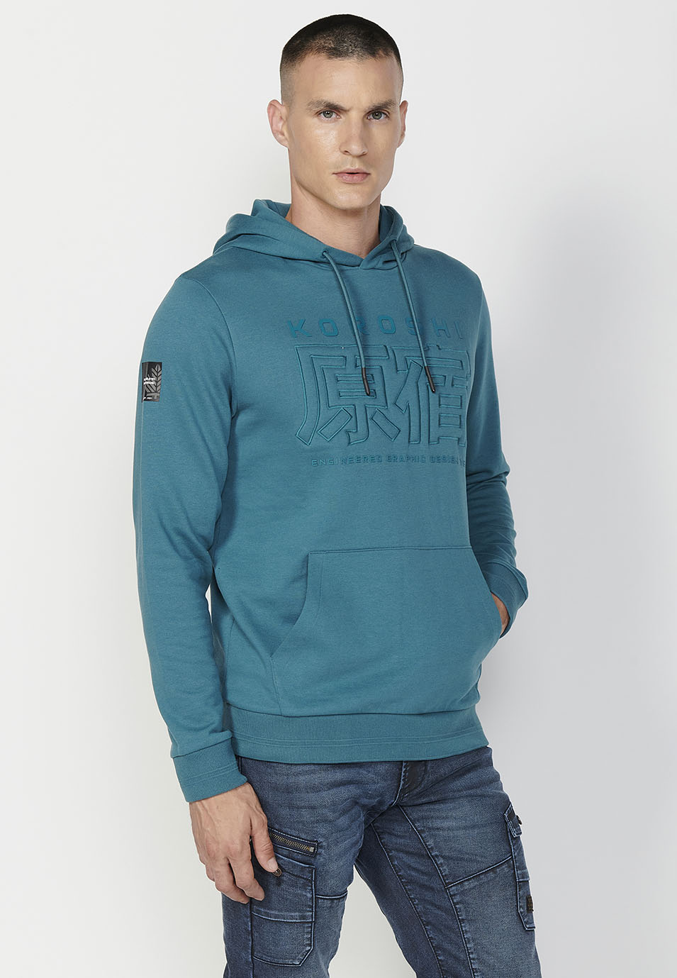 Sudadera manga larga capucha hombre