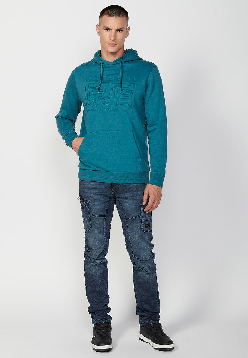 Sudadera manga larga capucha hombre