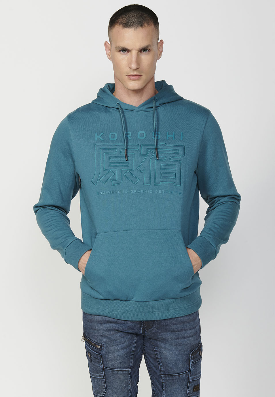 Sudadera manga larga capucha hombre