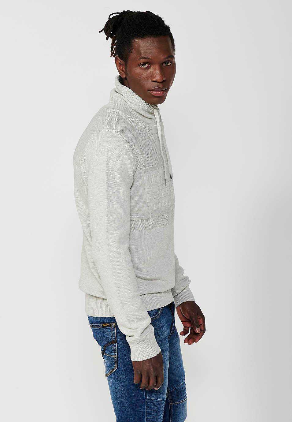 Jersey sudadera manga larga y cuello alto ajustable hombre