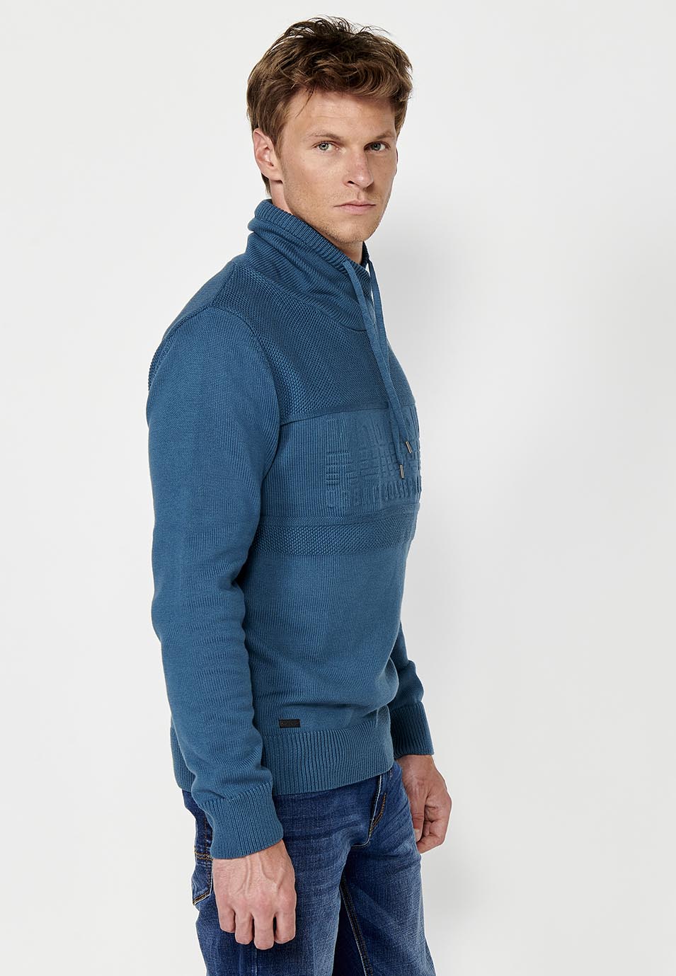 Jersey sudadera manga larga y cuello alto ajustable hombre