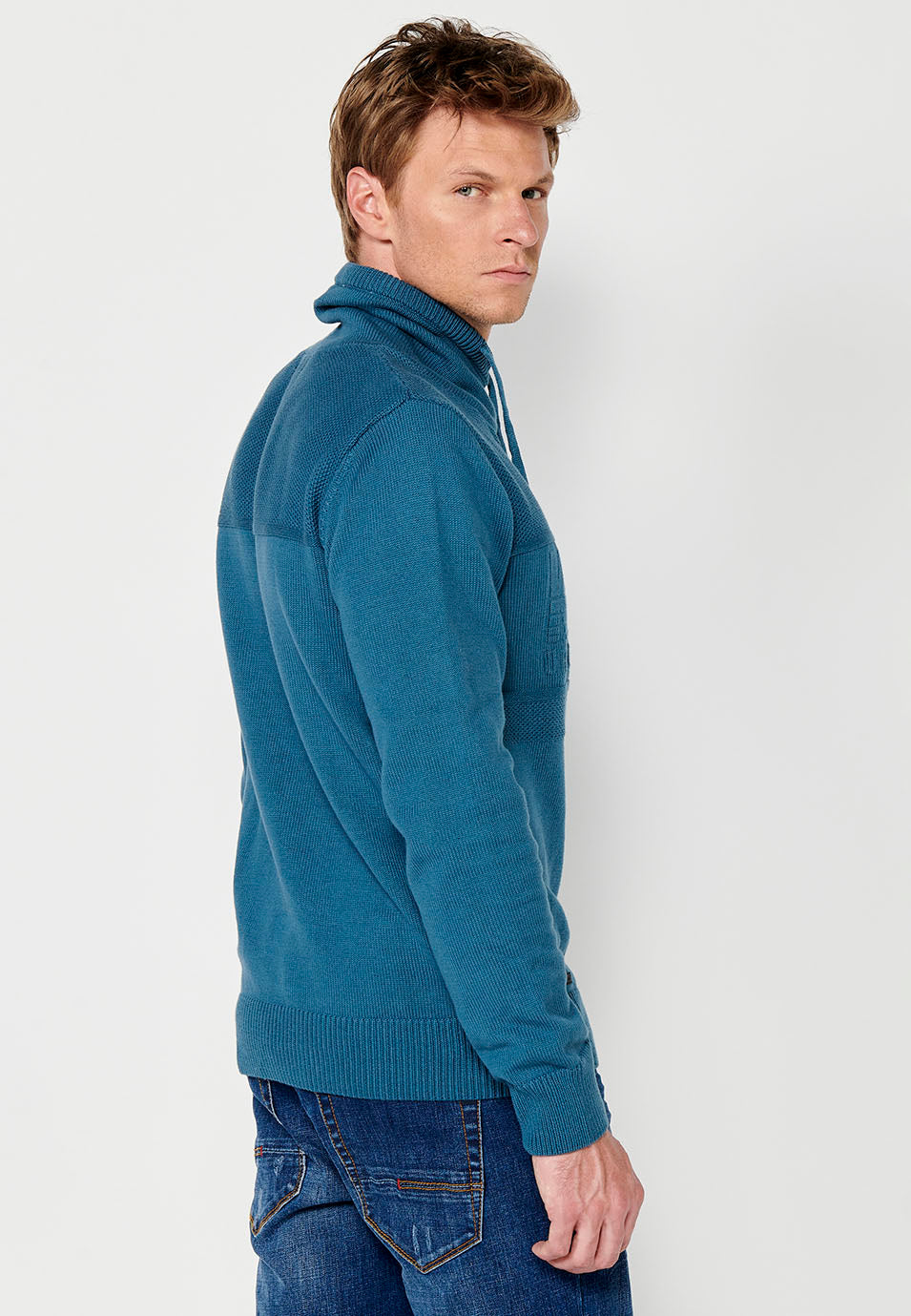 Jersey sudadera manga larga y cuello alto ajustable hombre