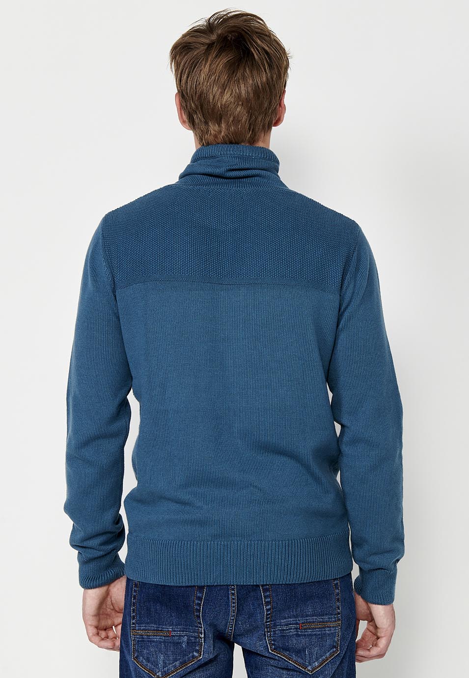 Jersey sudadera manga larga y cuello alto ajustable hombre