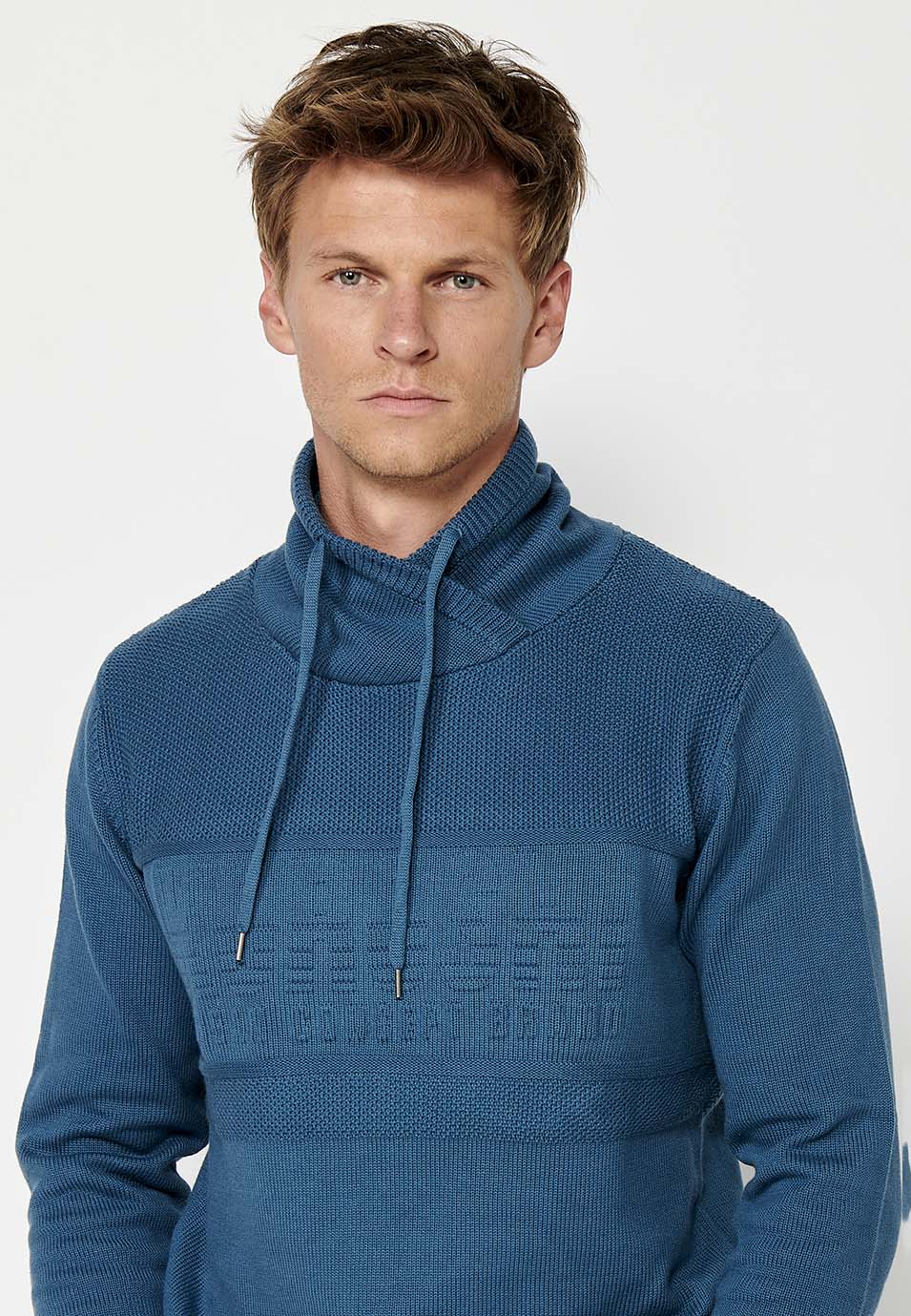 Jersey sudadera manga larga y cuello alto ajustable hombre