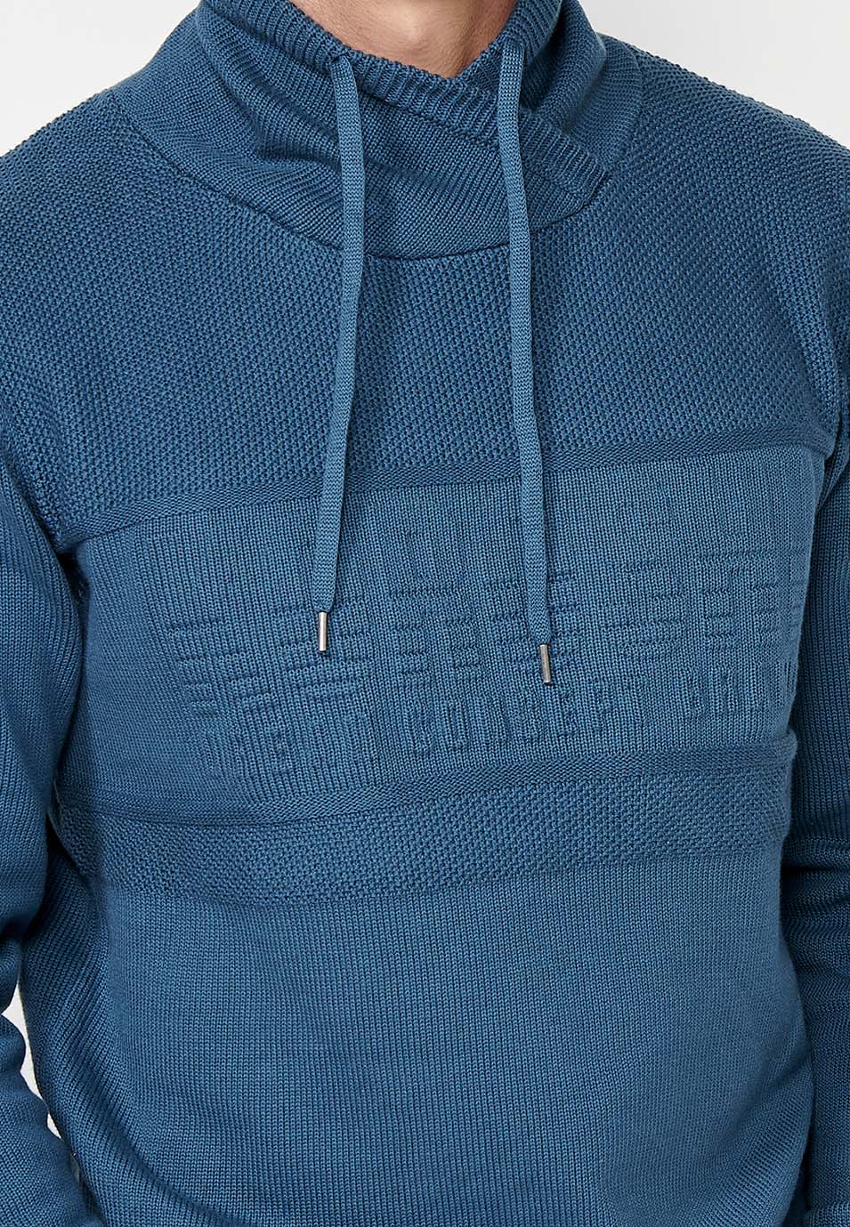 Jersey sudadera manga larga y cuello alto ajustable hombre