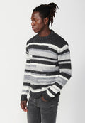 Jersey tricot de manga larga y acabado en rib con cuello redondo para hombre