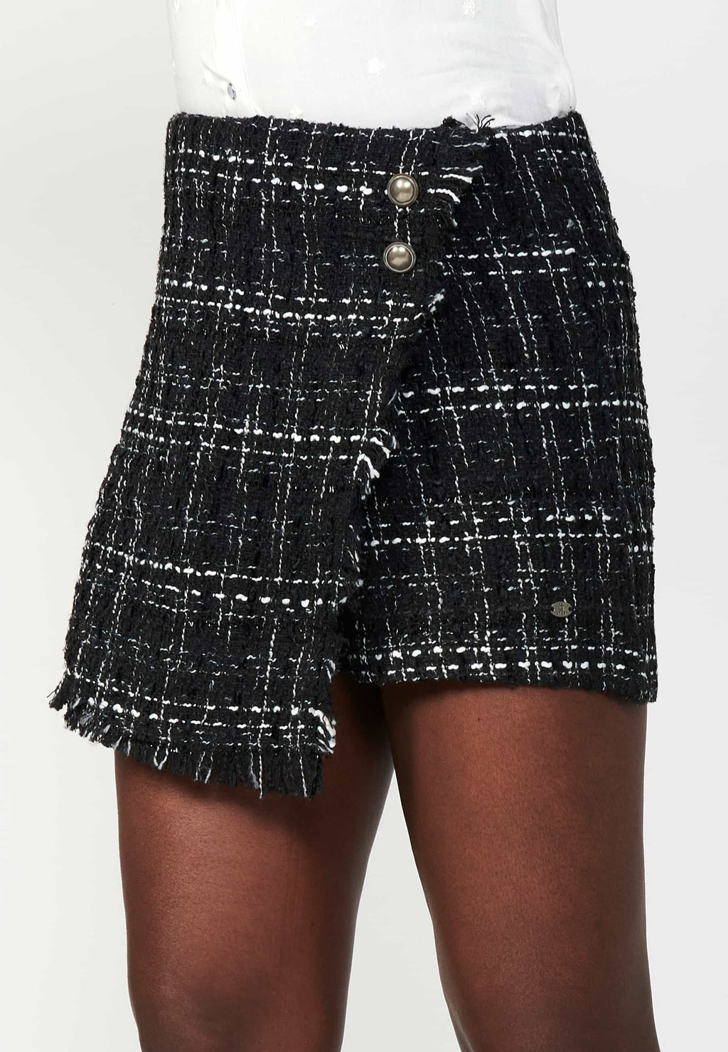 Falda pantalón tweed mujer