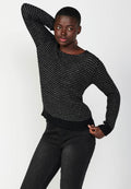 Jersey punto tricot manga larga cuello redondo mujer