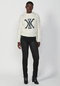 Jersey punto tricot jaquard lentejuelas mujer