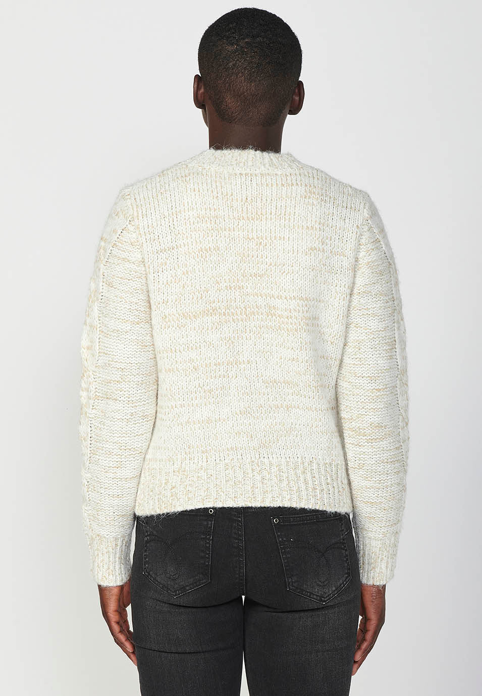 Jersey punto tricot jaquard lentejuelas mujer