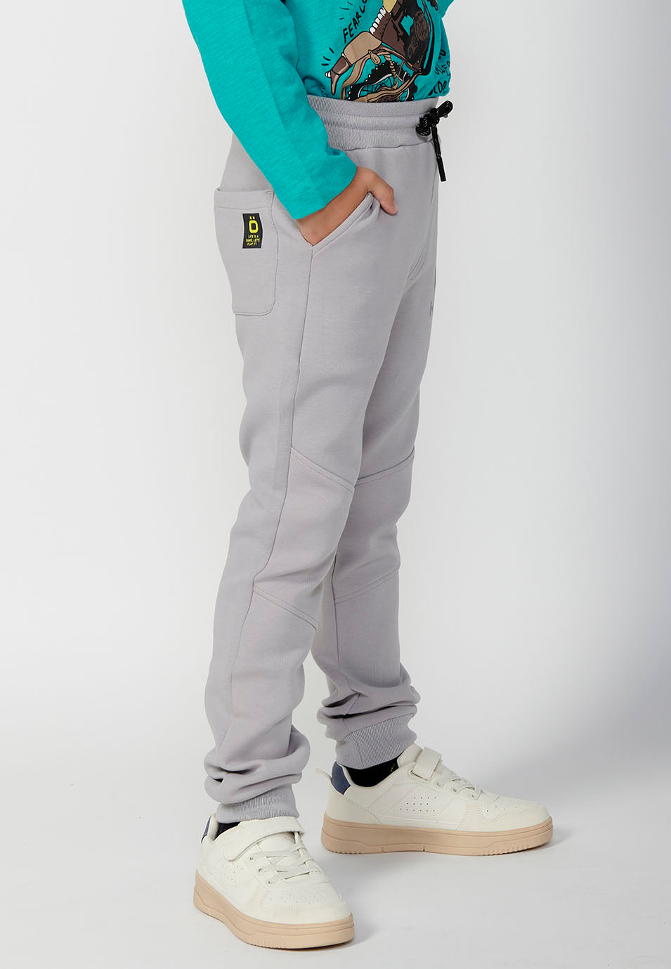 Pantalón Largo Niño Cintura Engomada Rib – Koroshi 2424PT01