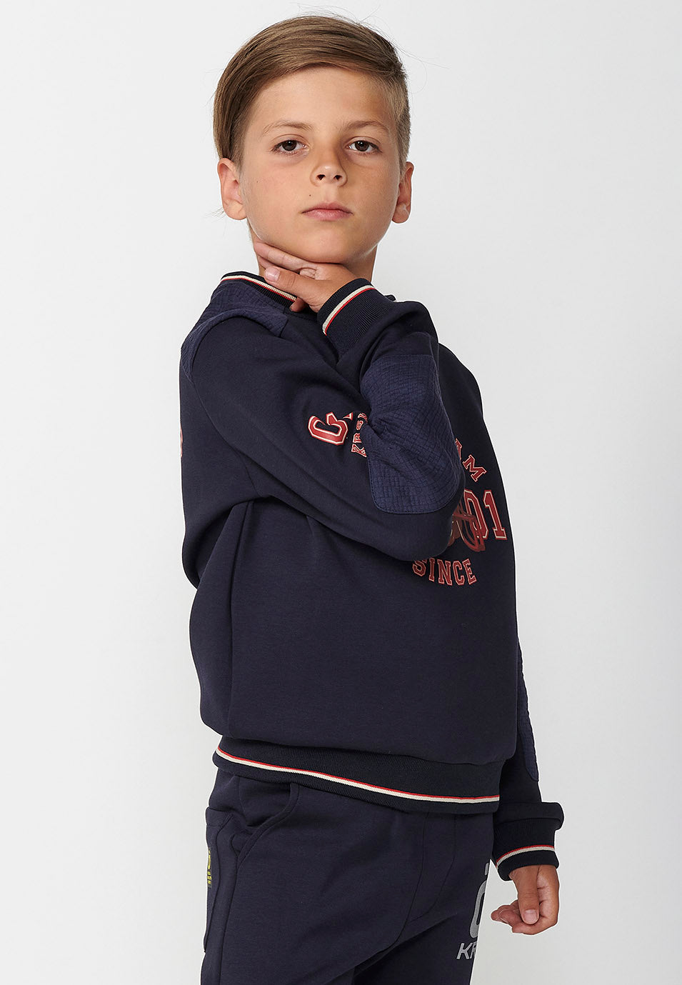 Sudadera Niño Cuello Redondo Estampada – Koroshi Navy