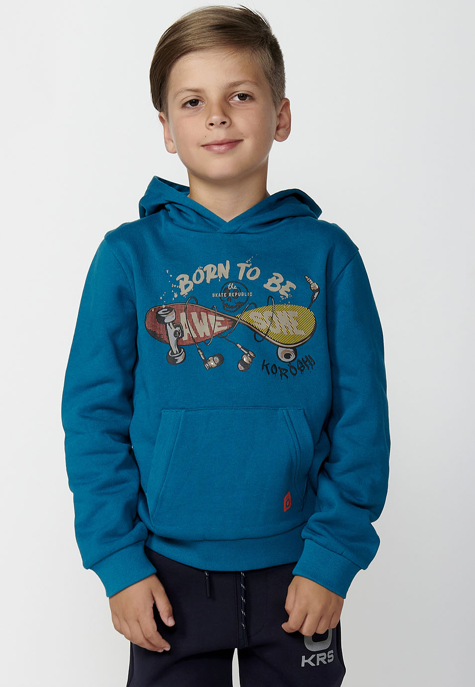 Sudadera Niño con Capucha y Bolsillo Canguro – Koroshi Petróleo