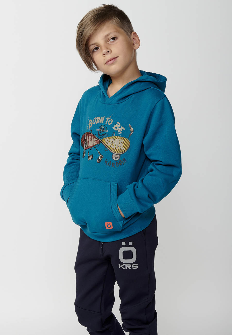 Sudadera Niño con Capucha y Bolsillo Canguro – Koroshi Petróleo