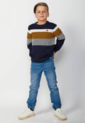Jersey Niño Tricot Rayas Cuello Redondo – Koroshi Amarillo