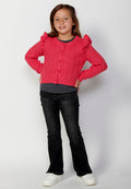 Chaqueta de Punto Niña Tricot Volantes – Koroshi Fucsia