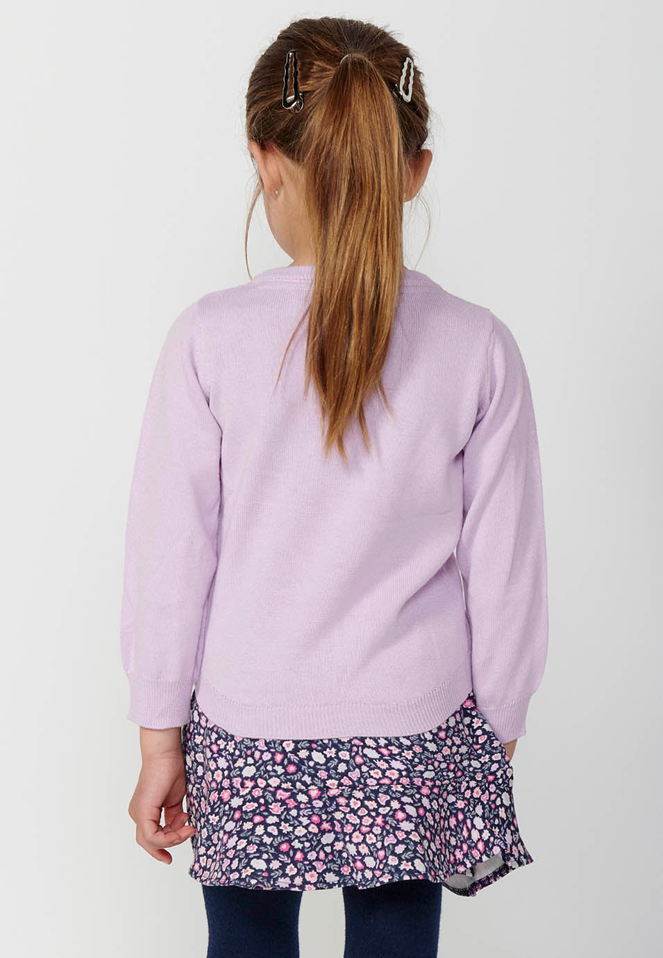 Jersey Niña Conejo Lentejuelas Cuello Redondo – Koroshi Lila