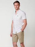 Camisa Hombre Manga Corta Algodón Micro Estampado con Bolsillo – Koroshi 2511CC32