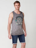 Camiseta Hombre Sin Mangas Tirantes Estampado Calavera – Koroshi 2511MS05
