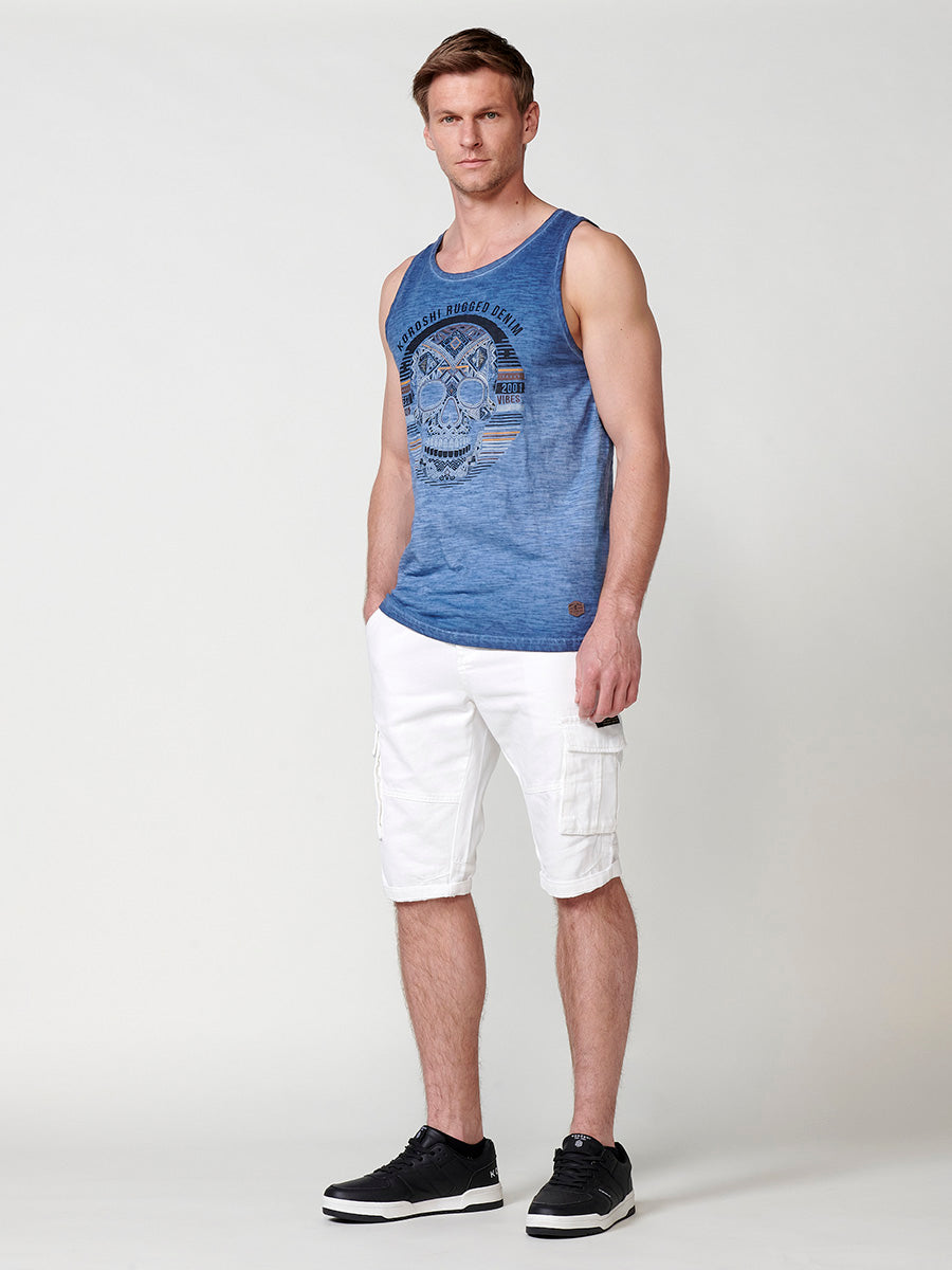 Camiseta Hombre Sin Mangas Tirantes Estampado Calavera – Koroshi 2511MS05