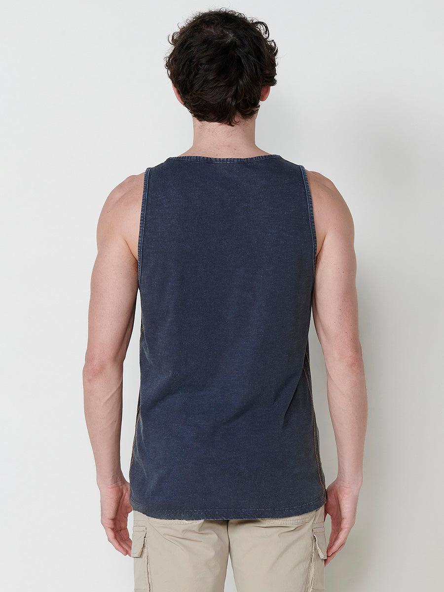 Camiseta Hombre Sin Mangas Tirantes Estampado – Koroshi índigo