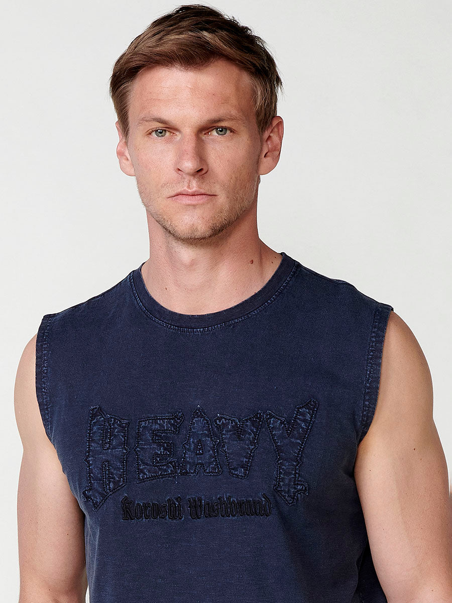 Camiseta Hombre Sin Mangas Boxing Estampado – Koroshi índigo