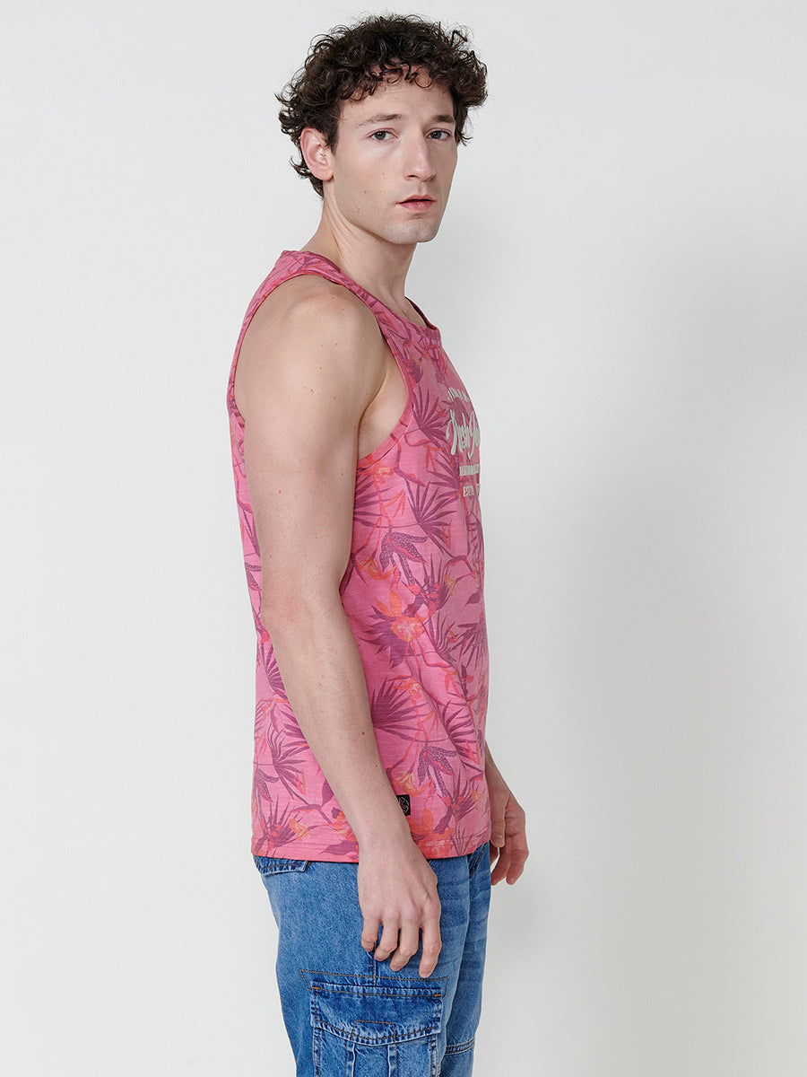 Camiseta Hombre Sin Mangas Tirantes Estampado Tropical – Koroshi 2511MS31