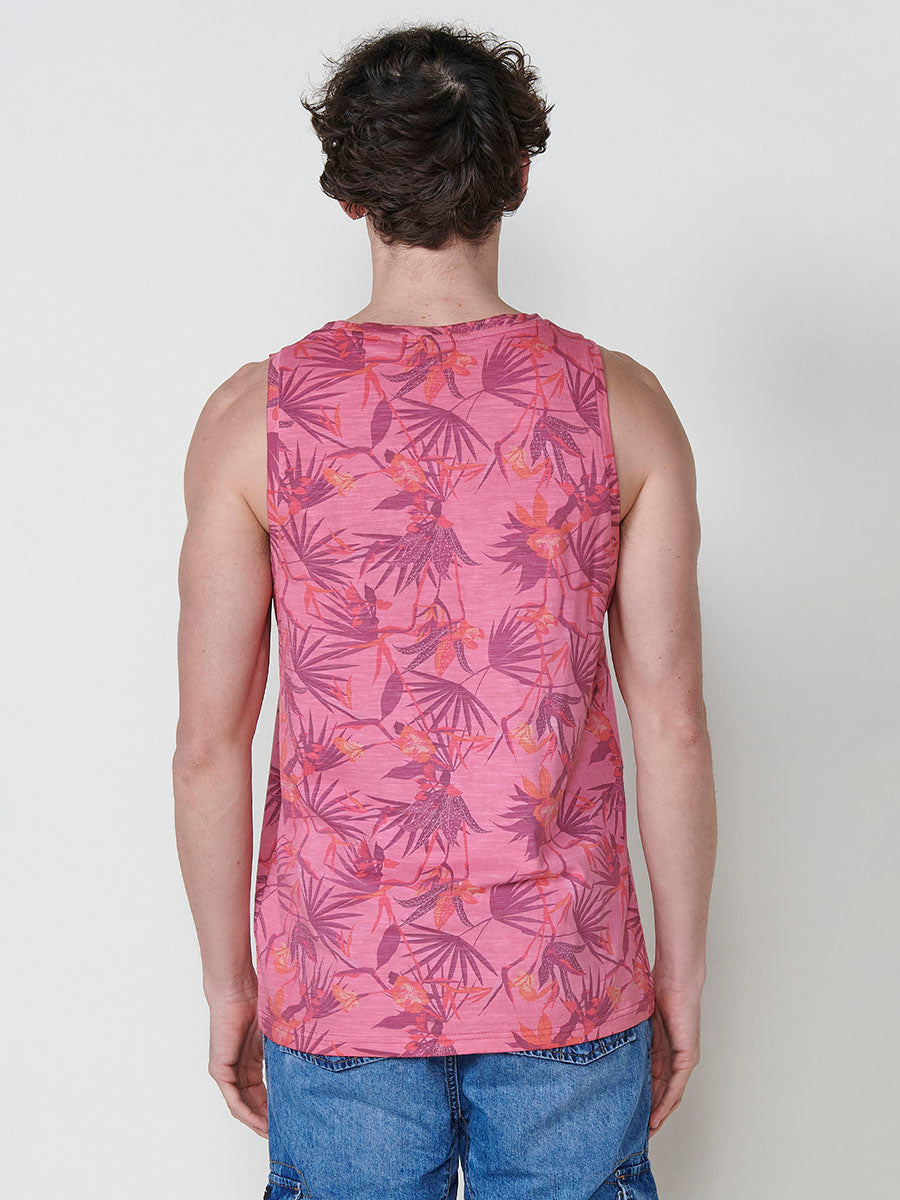 Camiseta Hombre Sin Mangas Tirantes Estampado Tropical – Koroshi 2511MS31